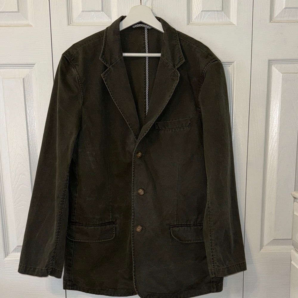 Boden Olive Green Blazer 100% Cotton Sz 42